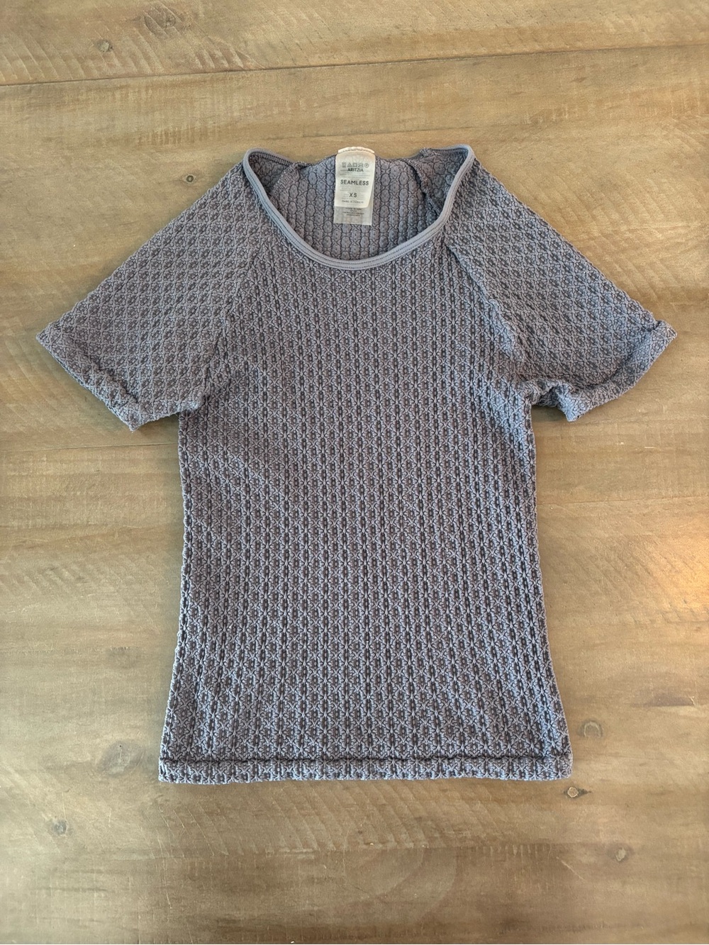 Aritzia Short Sleeve Seamless Top — Lavender Gray